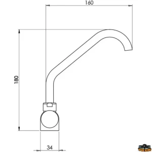 Torneira mista rebatível longa 2x 3/8″ Macho TREM