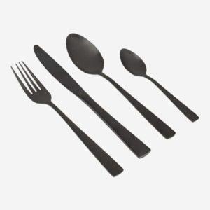 Conjunto de Talheres 16 Peças Preto