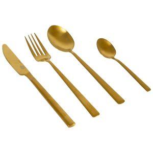 Conjunto de Talheres 16 Peças Dourado