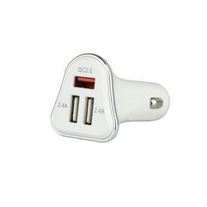 Ficha de Isqueiro com 2 Entradas USB + 1 QC3.0