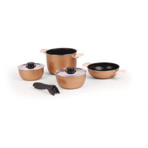 Trem Cozinha 7 Peças em Alumínio Gold