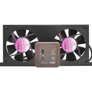 Ventilador Duplo com Termostato Quadrado Castanho