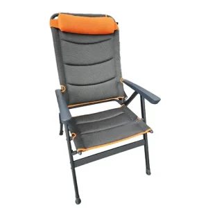 Cadeira Reclinável Cinza Escuro e Laranja