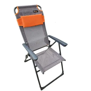 Cadeira Reclinável Cinza Claro e Laranja